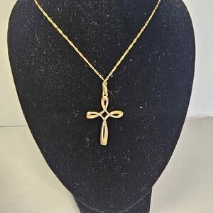 Vintage 14k Gold BAB Infinity Cross on a 20" Chain by B.A. Ballou & Co.